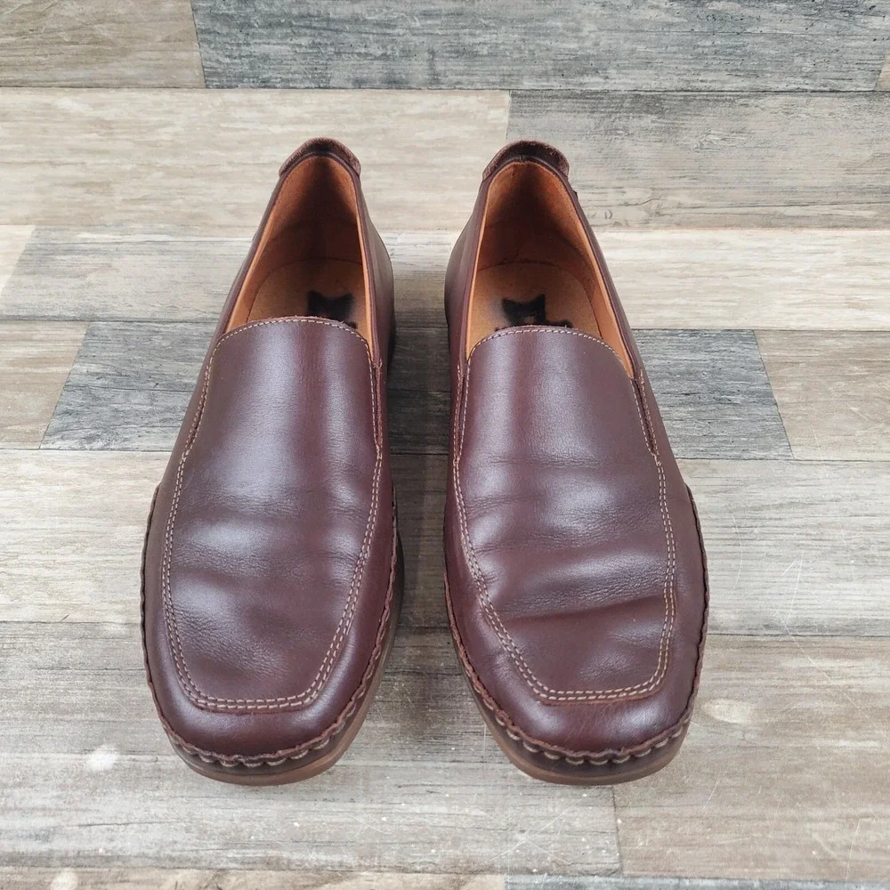 Mephisto Edlef Mens Loafer Sz 7 Moccasin Dark Brown Genuine Leather Slip-On Shoe